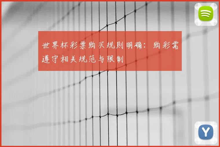 世界杯彩票购买规则明确：购彩需遵守相关规范与限制